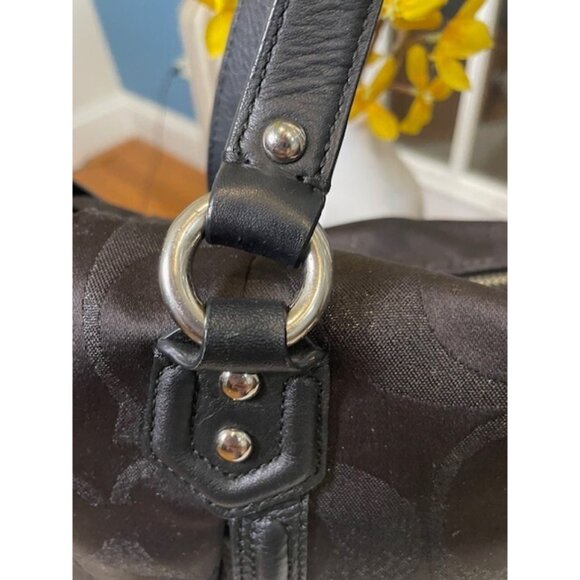 Authentic Coach Leather Trim Black Campbell signature satchel. - Picture 6 of 10